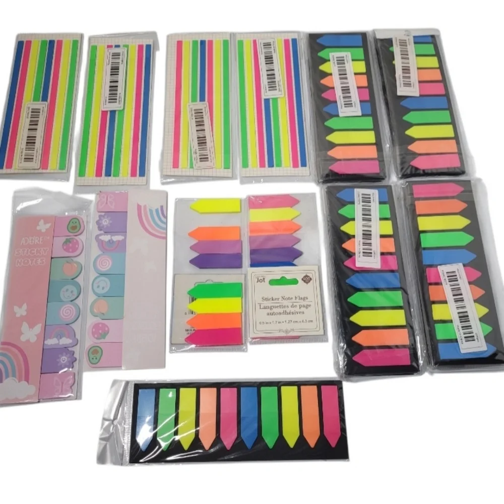 (Lot Of 13) Packs Bundle Collection Sealed Sticky Index Tabs/Strips/Page Markers